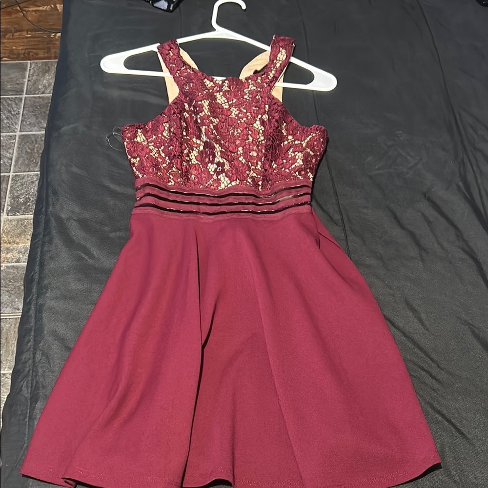 Speechless Red Sequin Halter A-Line Dress
